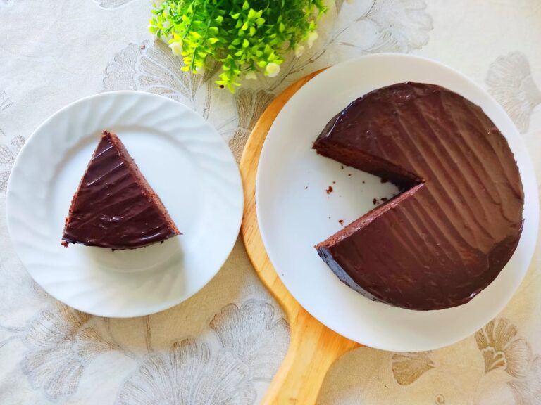 moist chocolate cake served